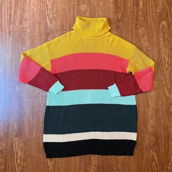 Farm Rio x Anthropologie Boldly Striped Sweater Pullover Dress - Picture 3 of 7